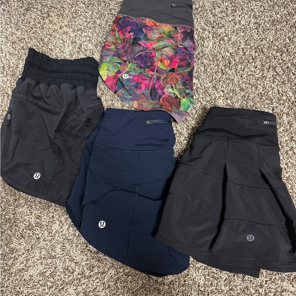 Lululemon Athletica Performance Athletic Shorts Black and Blue
